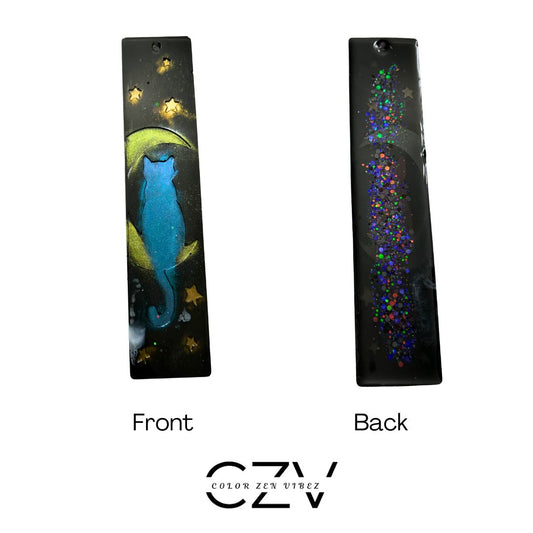 Available - Bookmark Cat Moon Colorshift Glow in Dark