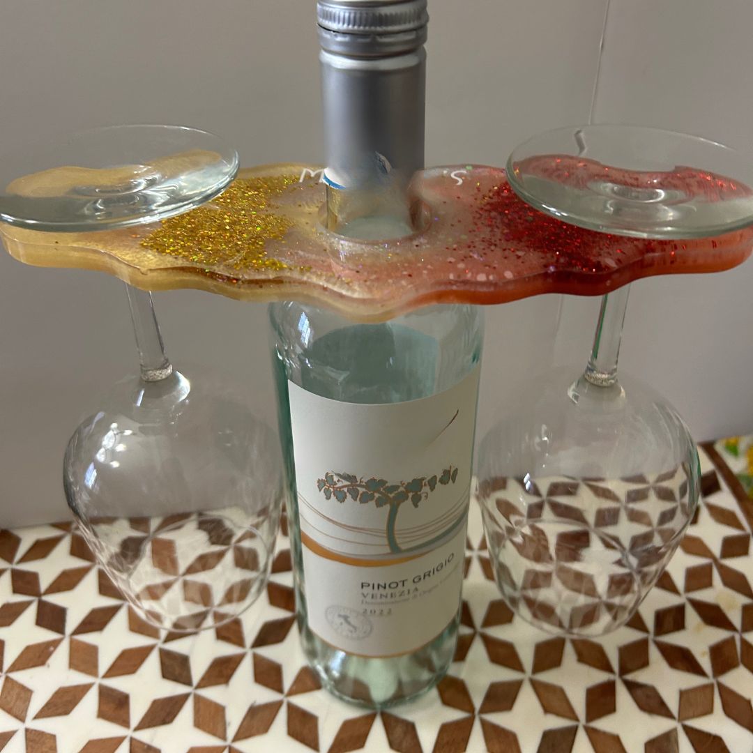 Personalized Handcrafted Resin Wine Caddy