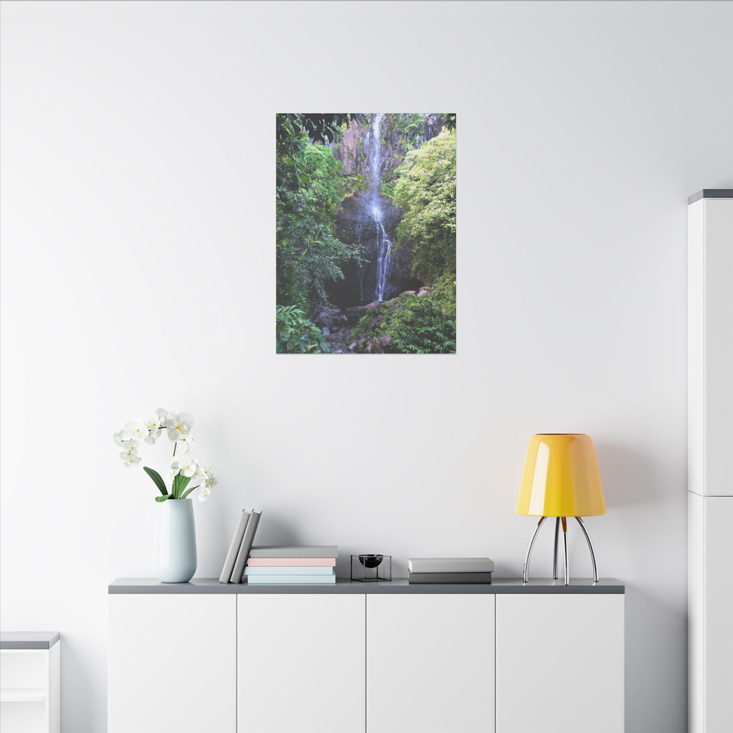 Hidden Waterfall  - Stretched Matte Canvas Art Print for Nature Lovers