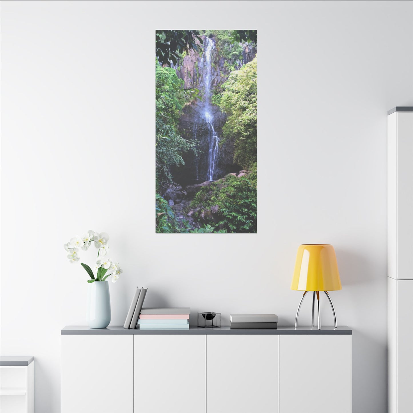 Hidden Waterfall  - Stretched Matte Canvas Art Print for Nature Lovers