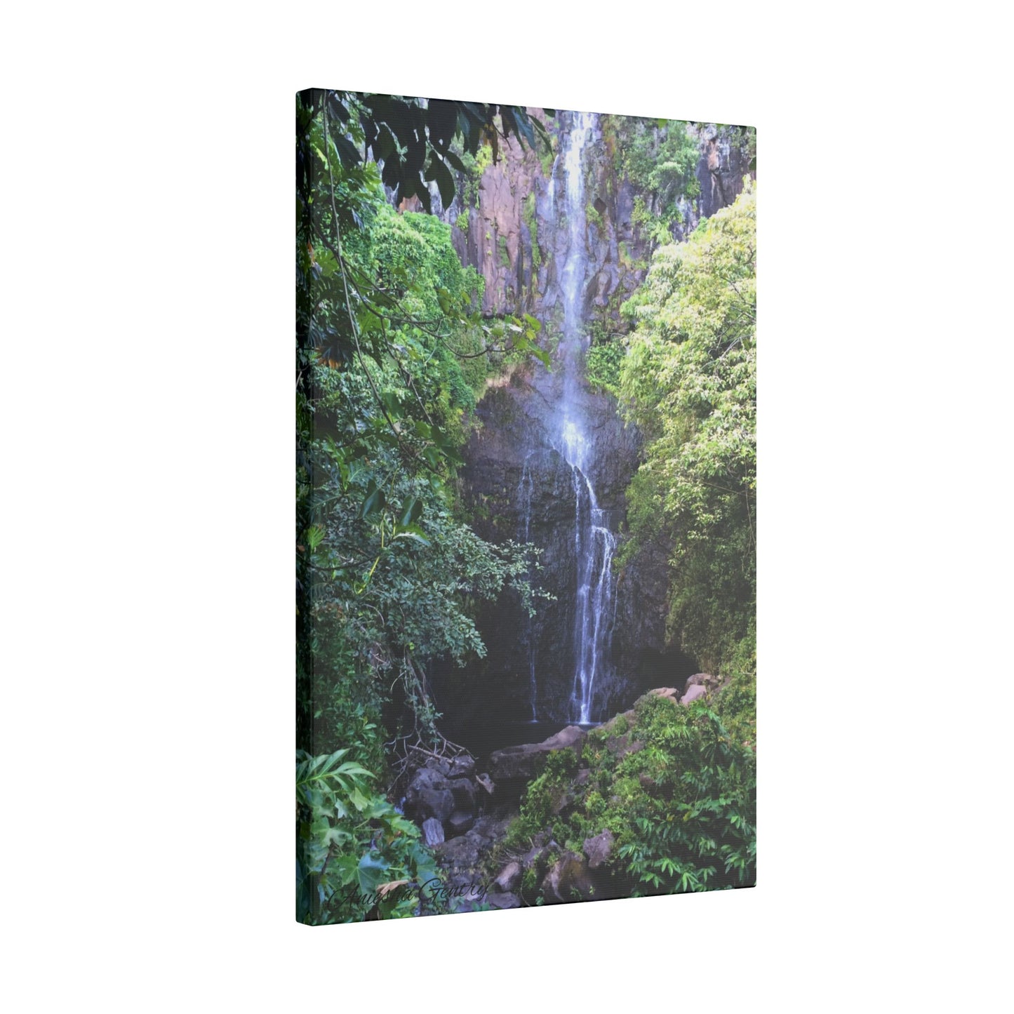 Hidden Waterfall  - Stretched Matte Canvas Art Print for Nature Lovers