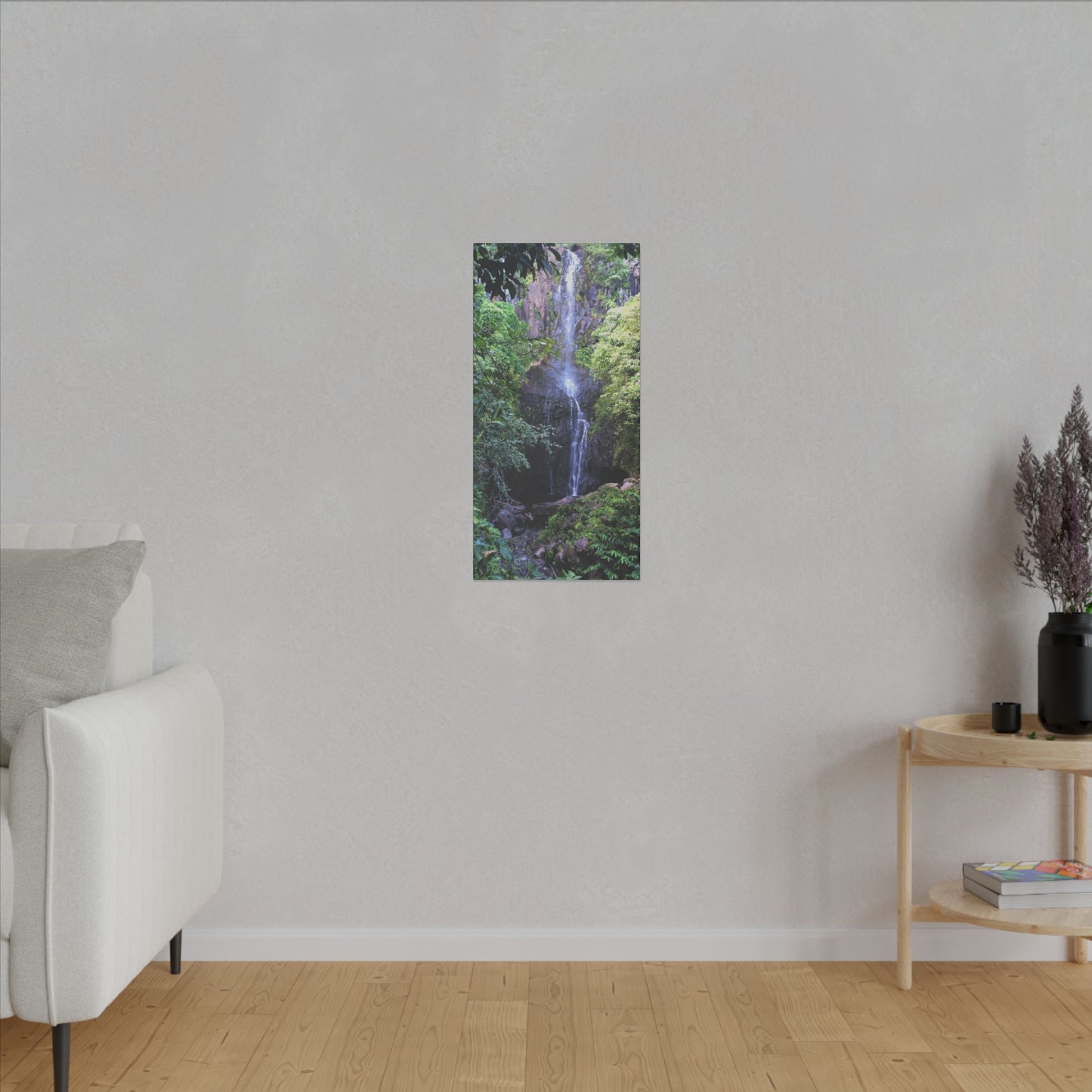 Hidden Waterfall  - Stretched Matte Canvas Art Print for Nature Lovers