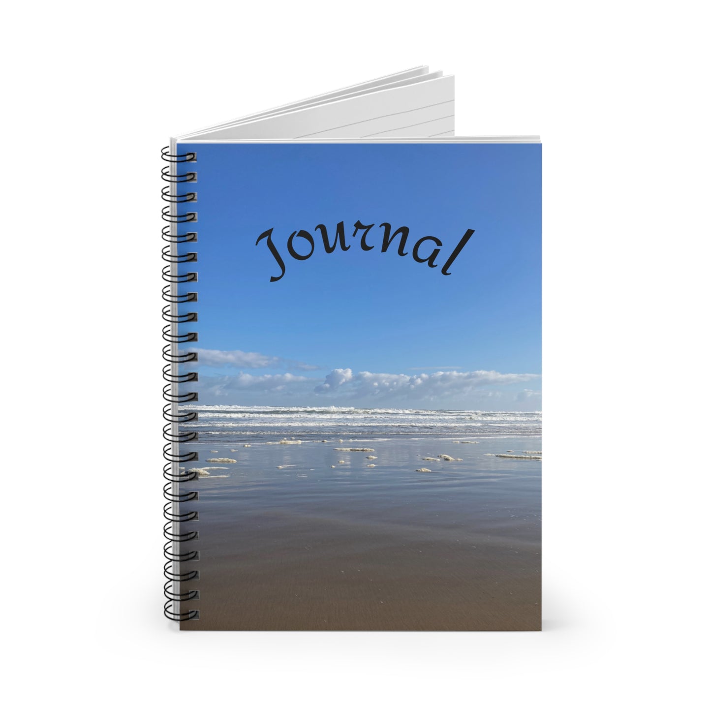 Coastal Serenity Beach Shore Spiral Notebook — Ruled Journal with Ocean Photo Cover