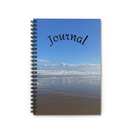 Coastal Serenity Beach Shore Spiral Notebook — Ruled Journal with Ocean Photo Cover