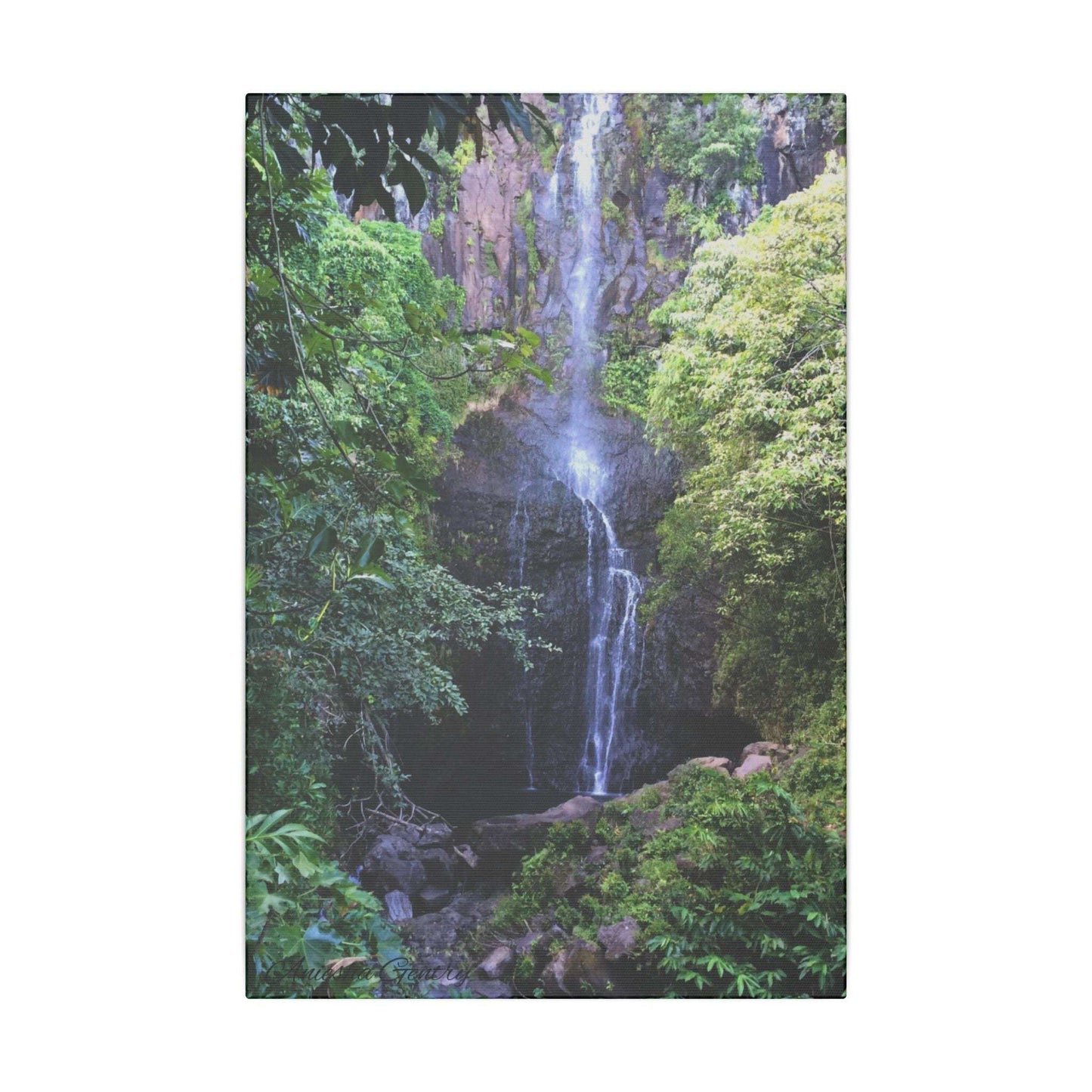 Hidden Waterfall  - Stretched Matte Canvas Art Print for Nature Lovers