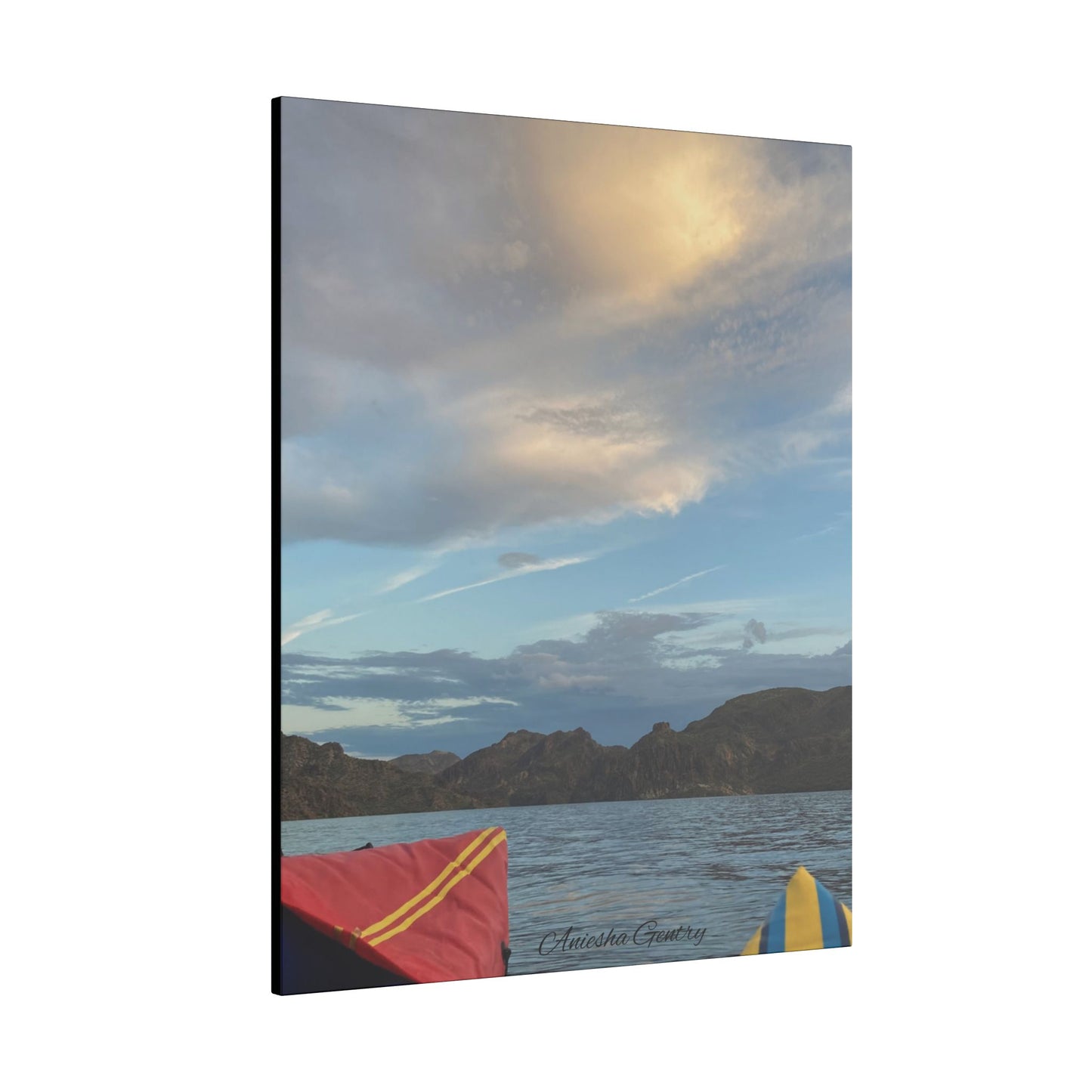 Kayaking on the Lake - Stretched Matte Canvas Wall Art, Wall Decor