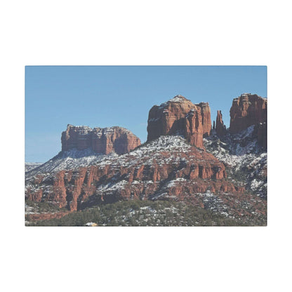 Winter Red Rock Landscape - Stretched Canvas Wall Art, Wall Decor