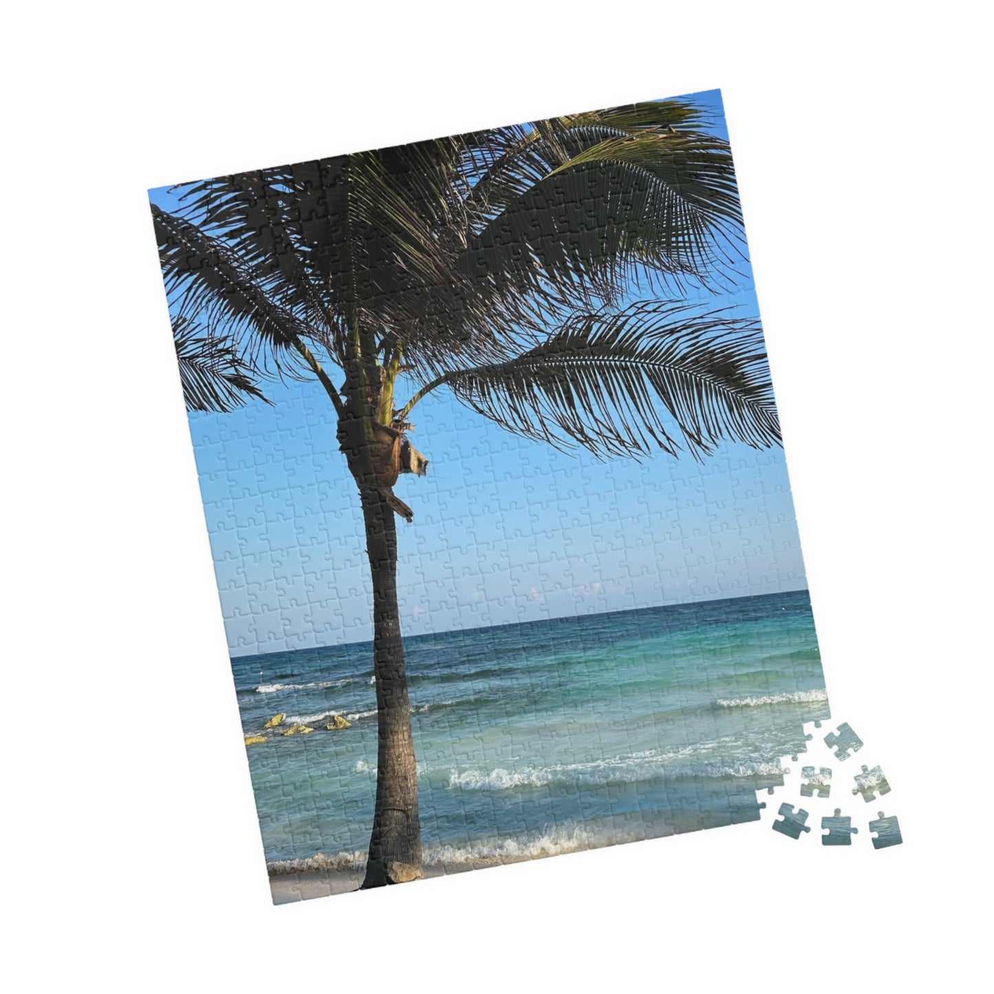 Tropical Vacation Palm Tree Beach Puzzle — Ocean Shore Jigsaw (110–1014 Pieces)
