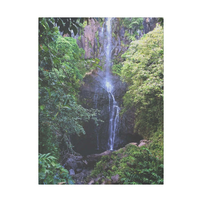 Hidden Waterfall  - Stretched Matte Canvas Art Print for Nature Lovers