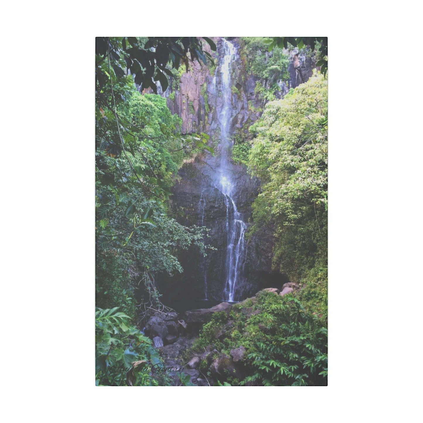 Hidden Waterfall  - Stretched Matte Canvas Art Print for Nature Lovers