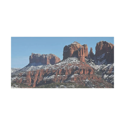 Winter Red Rock Landscape - Stretched Canvas Wall Art, Wall Decor