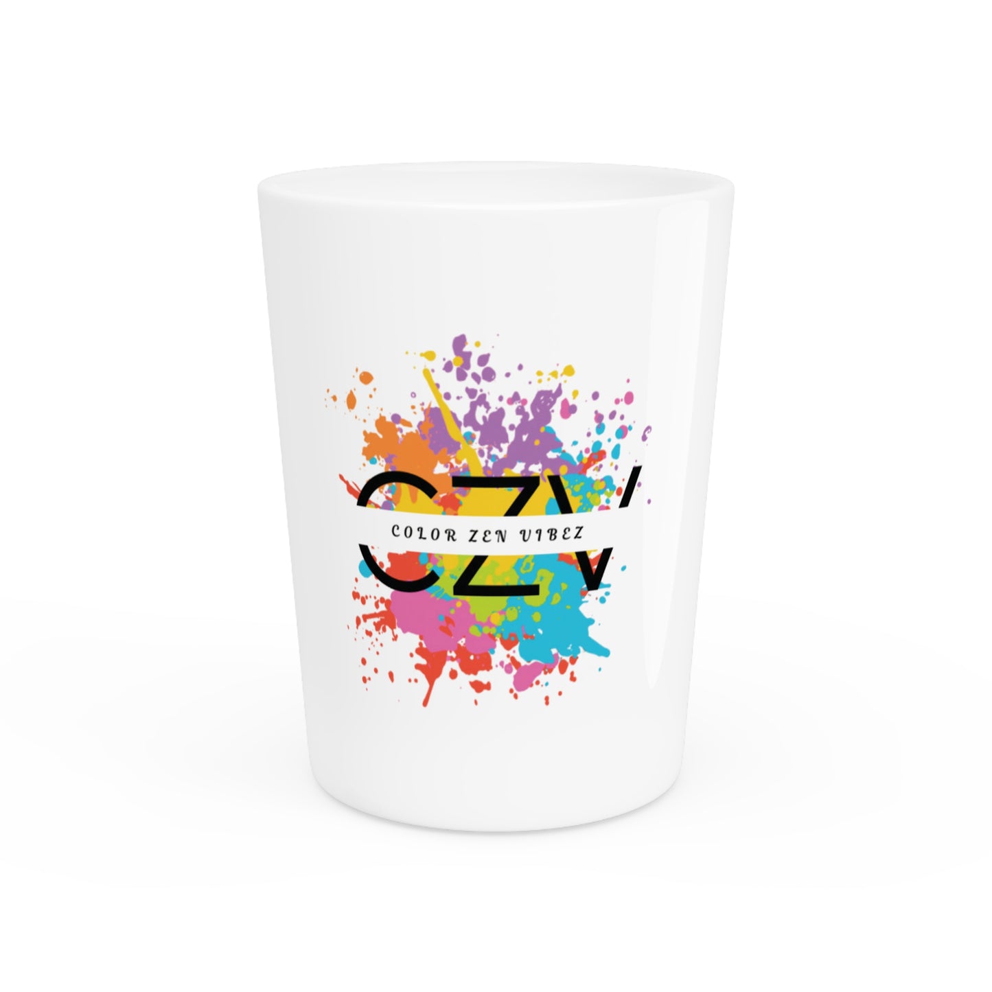 Color Zen Vibez Logo Shot Glass - Vibrant Drinkware for Celebrations