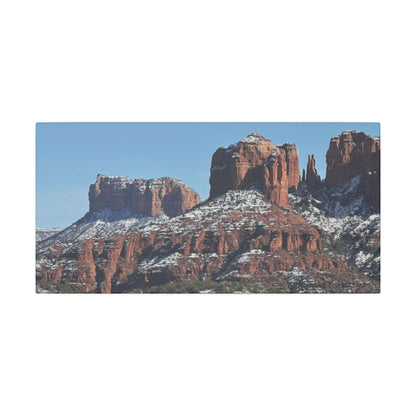 Winter Red Rock Landscape - Stretched Canvas Wall Art, Wall Decor