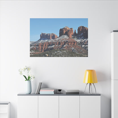 Winter Red Rock Landscape - Stretched Canvas Wall Art, Wall Decor