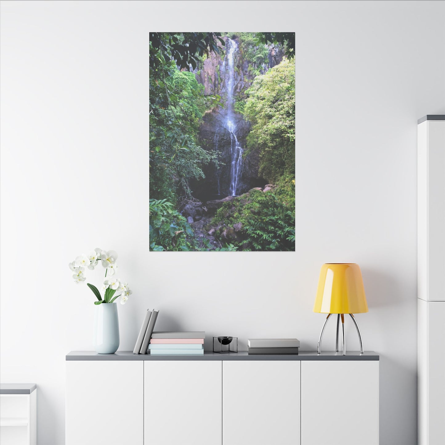 Hidden Waterfall  - Stretched Matte Canvas Art Print for Nature Lovers