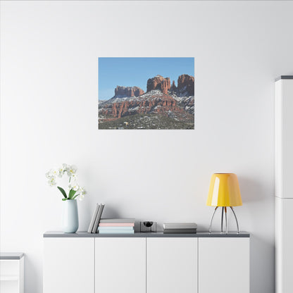 Winter Red Rock Landscape - Stretched Canvas Wall Art, Wall Decor