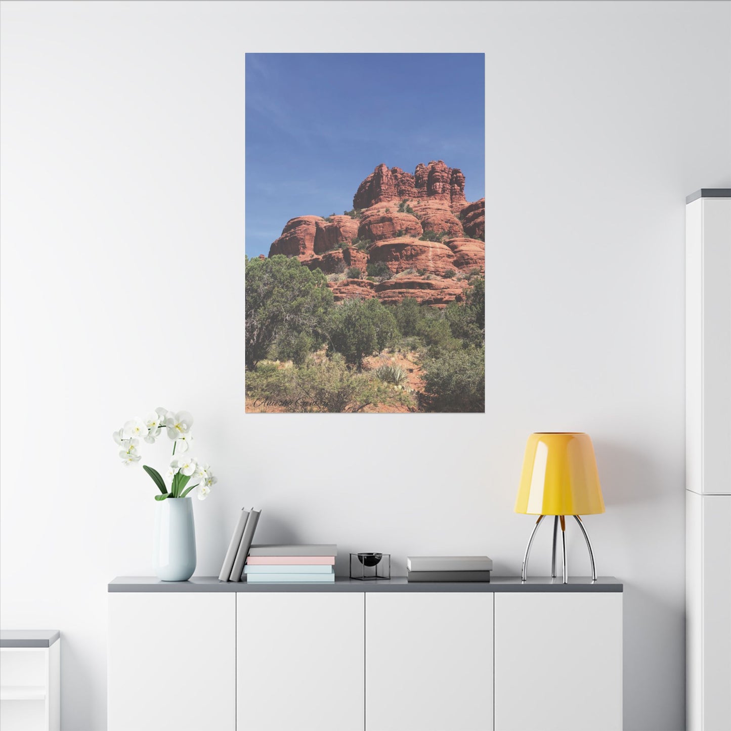 Majestic Red Rock Landscape -  Stretched Canvas Wall Art, Wall Decor