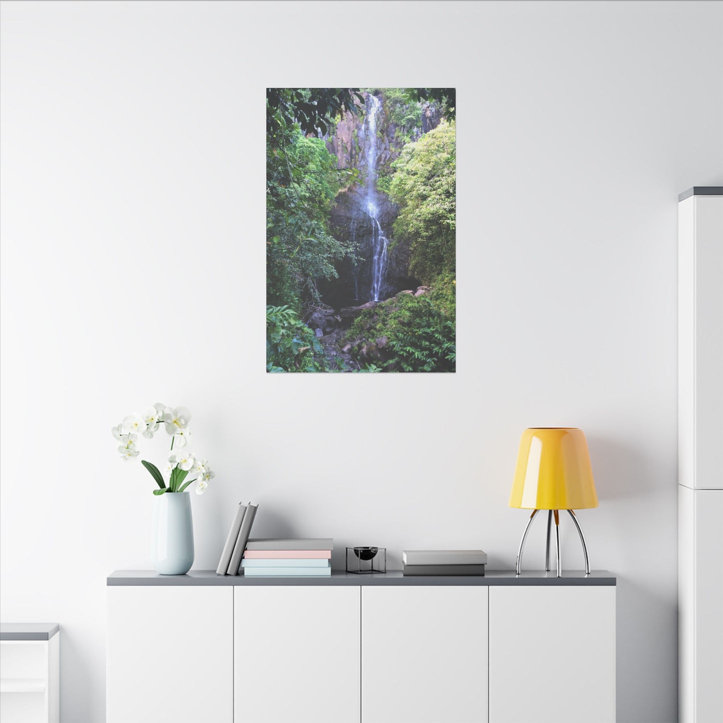 Hidden Waterfall  - Stretched Matte Canvas Art Print for Nature Lovers