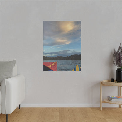 Kayaking on the Lake - Stretched Matte Canvas Wall Art, Wall Decor