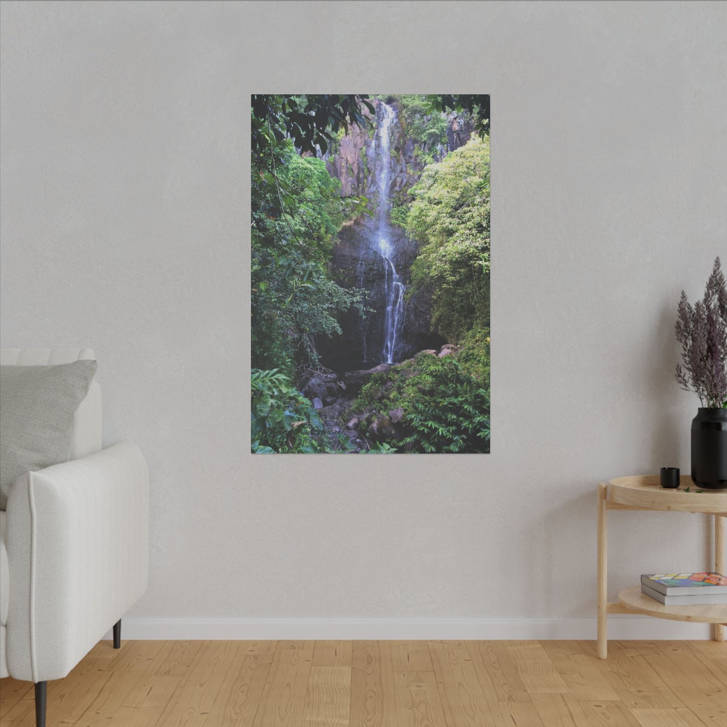 Hidden Waterfall  - Stretched Matte Canvas Art Print for Nature Lovers