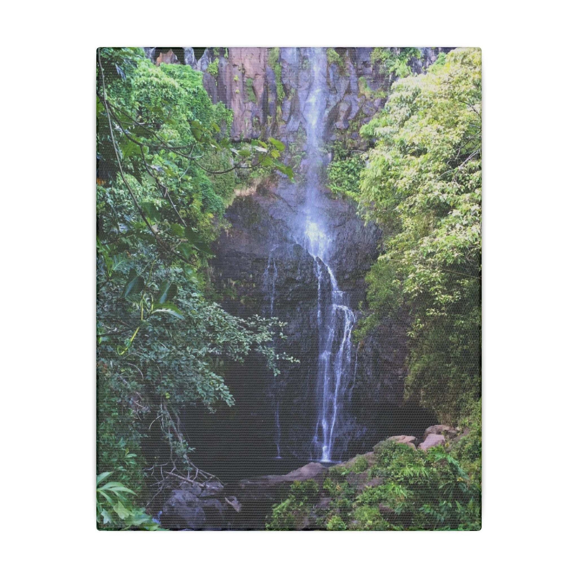 Hidden Waterfall  - Stretched Matte Canvas Art Print for Nature Lovers