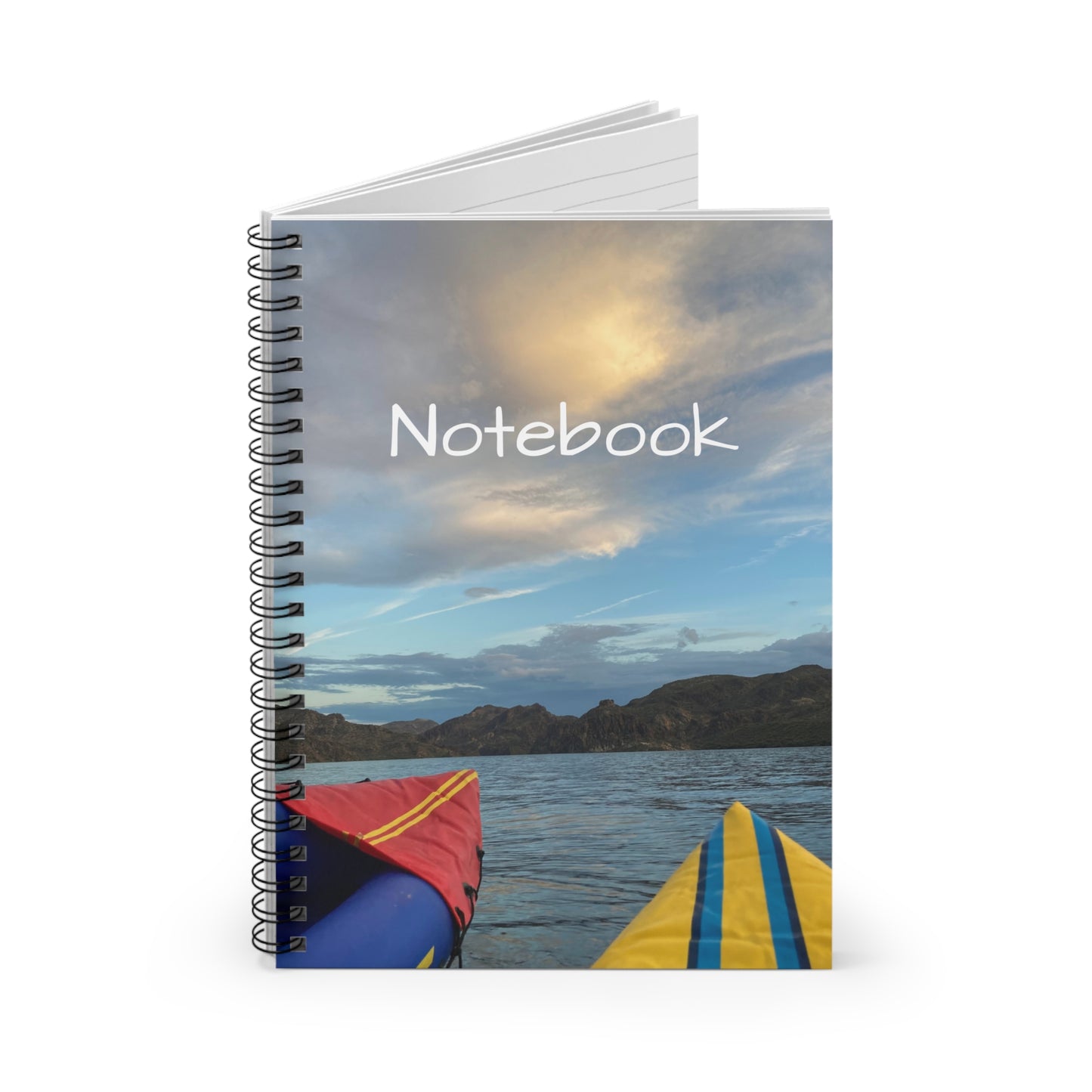 Scenic Kayak Lake At Sunset Spiral Journal - Ruled Personalized  Notebook